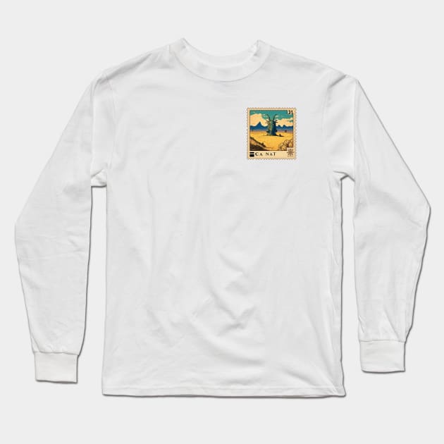 MTG - Plains Stamp - Ca Nat - Postage Stamp Series Long Sleeve T-Shirt by SLMGames